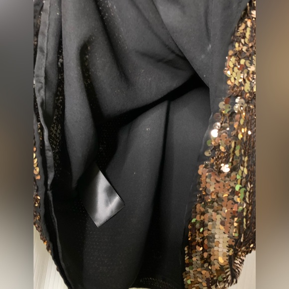 H&M Gold Sequin Camisole Top Lined Size 8 - Picture 5 of 7